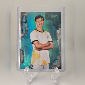 2024 Skybox Metal Universe Champions Fidel Barajas #95 Aqua Parallel RC